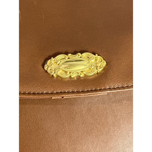 Fossil Women's Brown Leather Gold Tone Crossbody Bag With Magnetic Lock Sz S - Picture 3 of 10